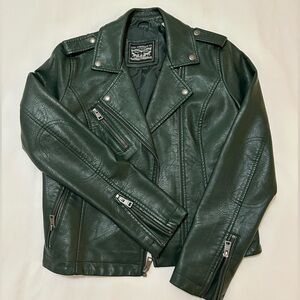 Women's Levi Green Leather Jacket